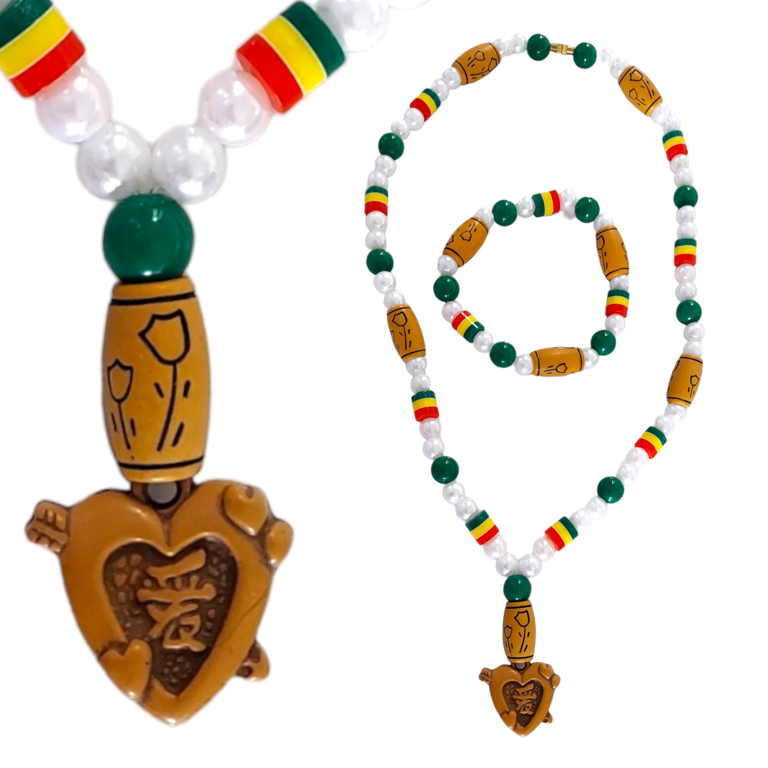 Beaded Necklace & Bracelet Set