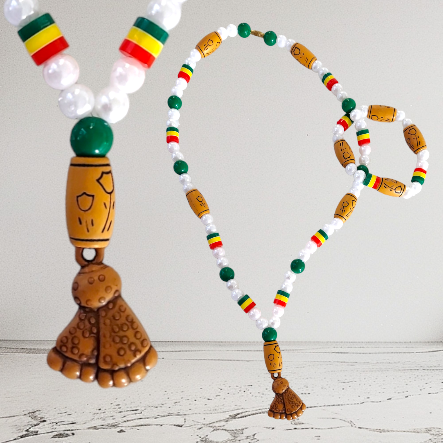 Beaded Necklace & Bracelet Set
