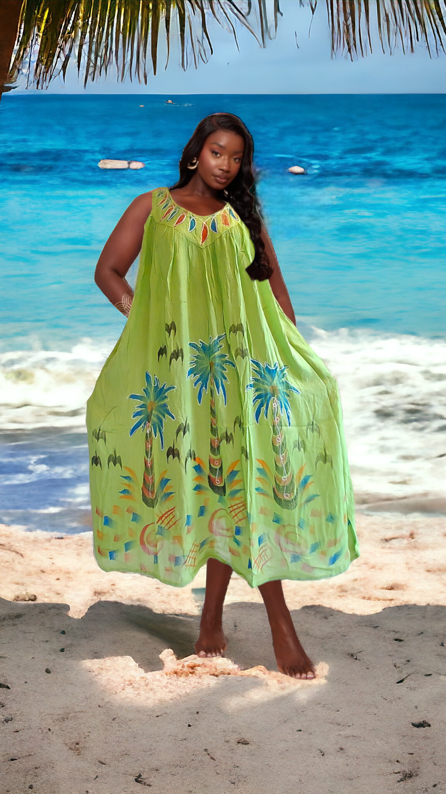 Sun Dress - Palm Tree Print