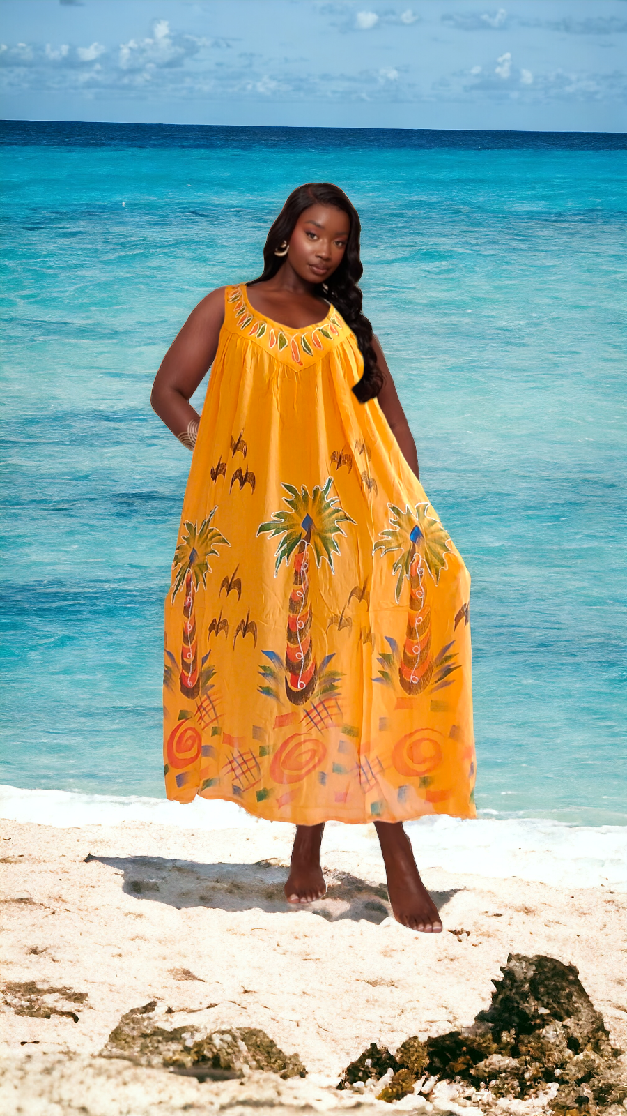 Sun Dress - Palm Tree Print