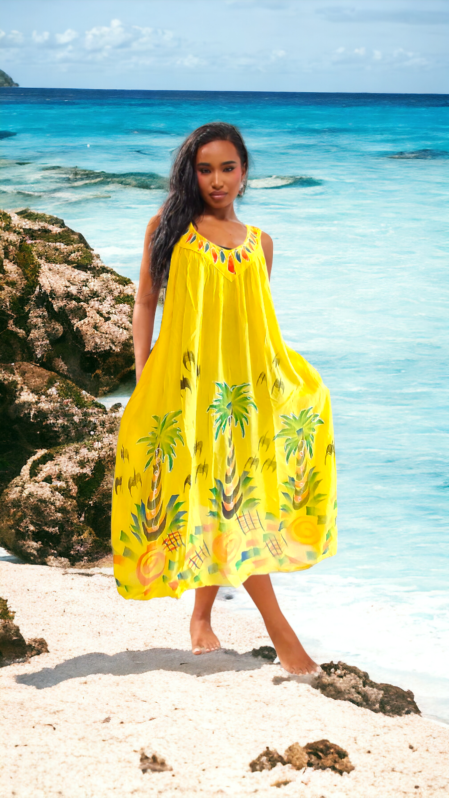 Sun Dress - Palm Tree Print