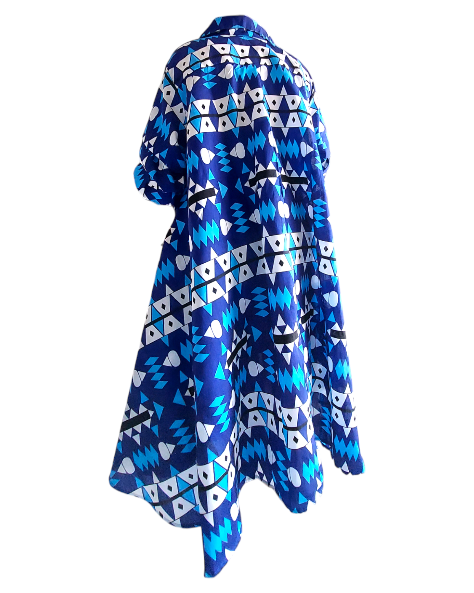 IB25013 - Swing Dress/ Faux Silk / Printed