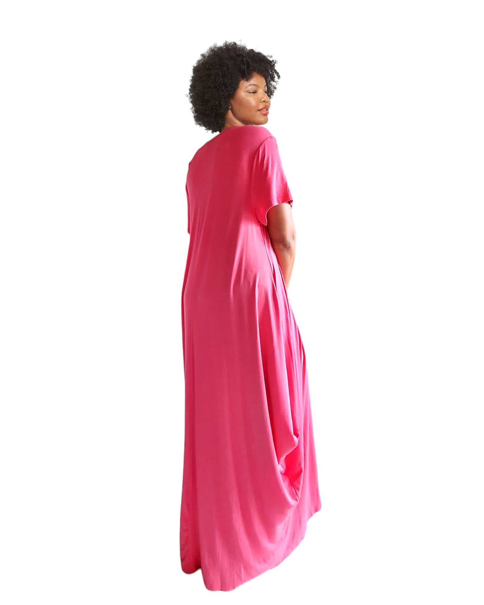 Blessed Afro Bubble Jersey Dress/Short Sleeve /2022SS Pink