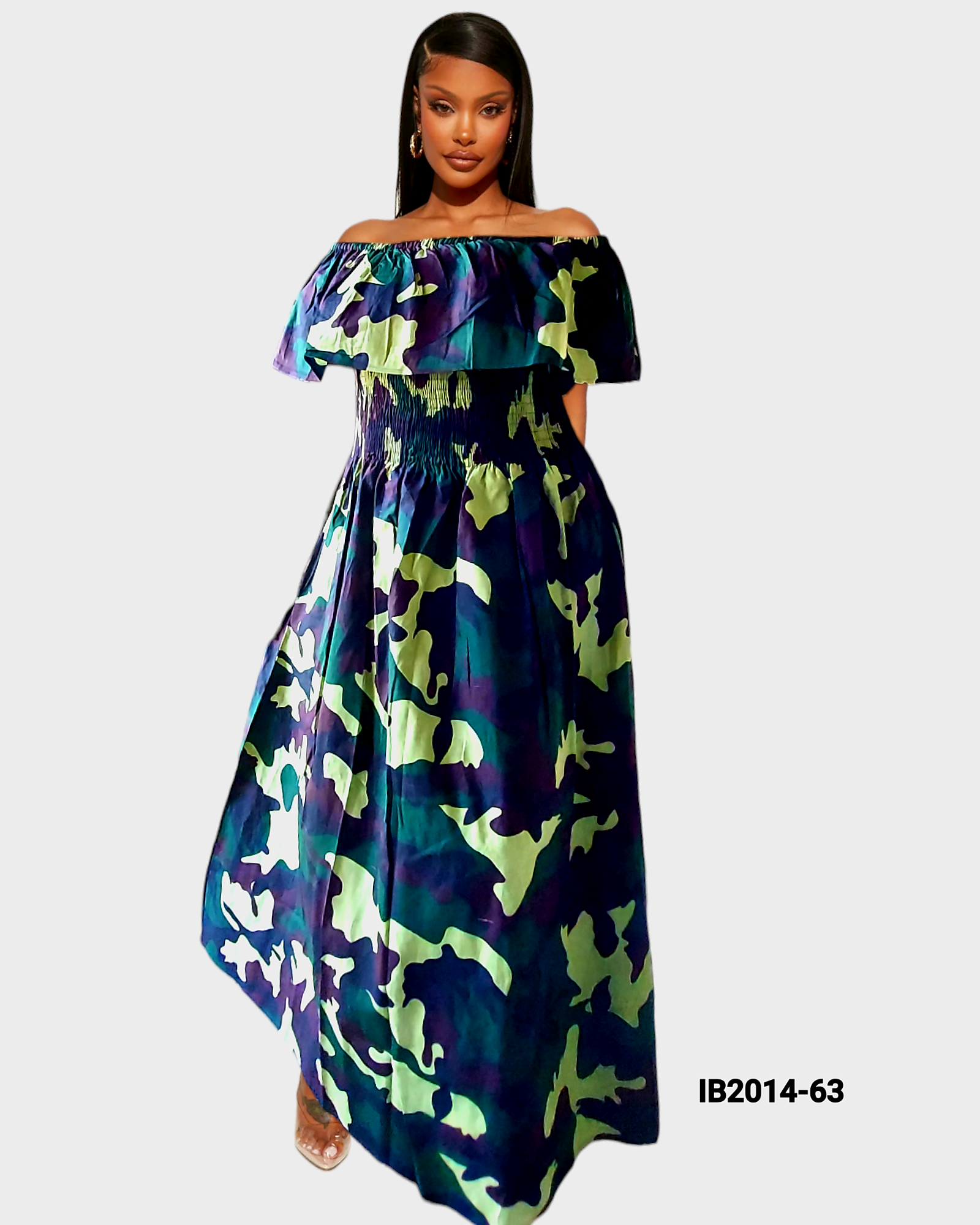 3014L Maxi Dress- Camouflage