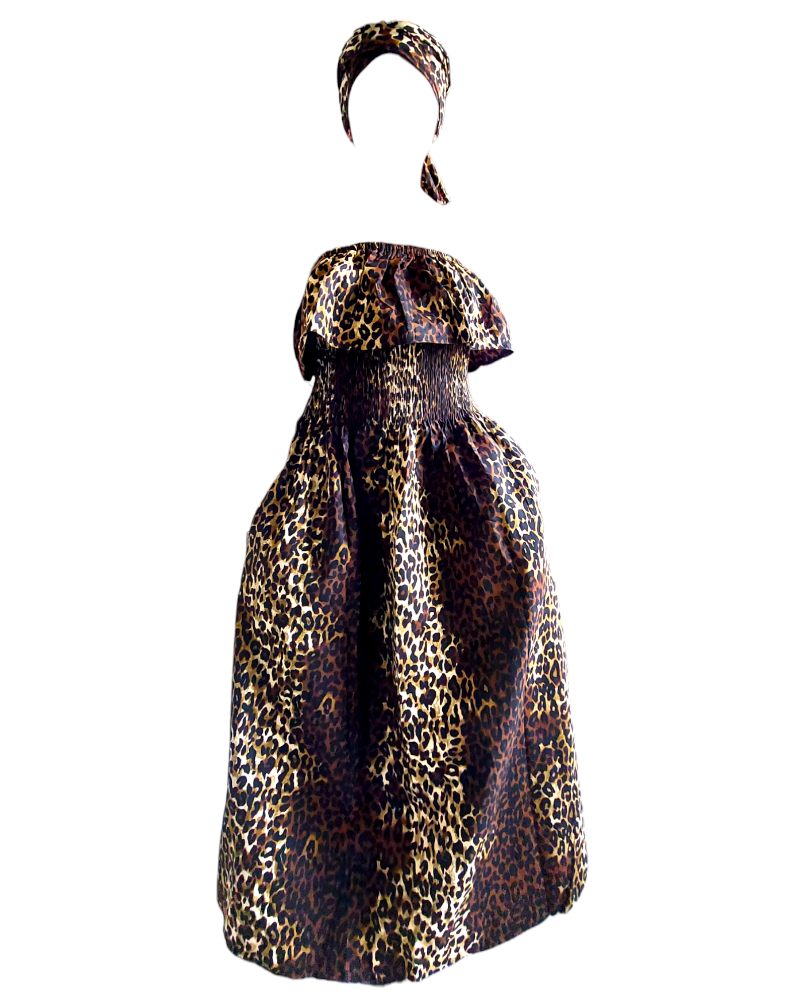 3014L Maxi Dress-Brown Animal Print