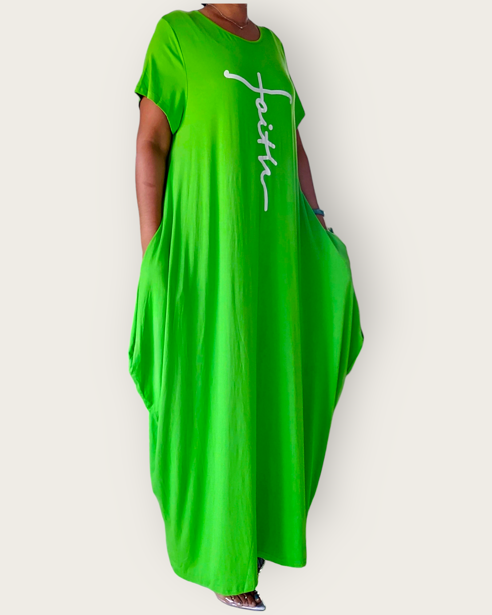 Faith Bubble Jersey Dress/Short Sleeve/ Bright Green 2022SS