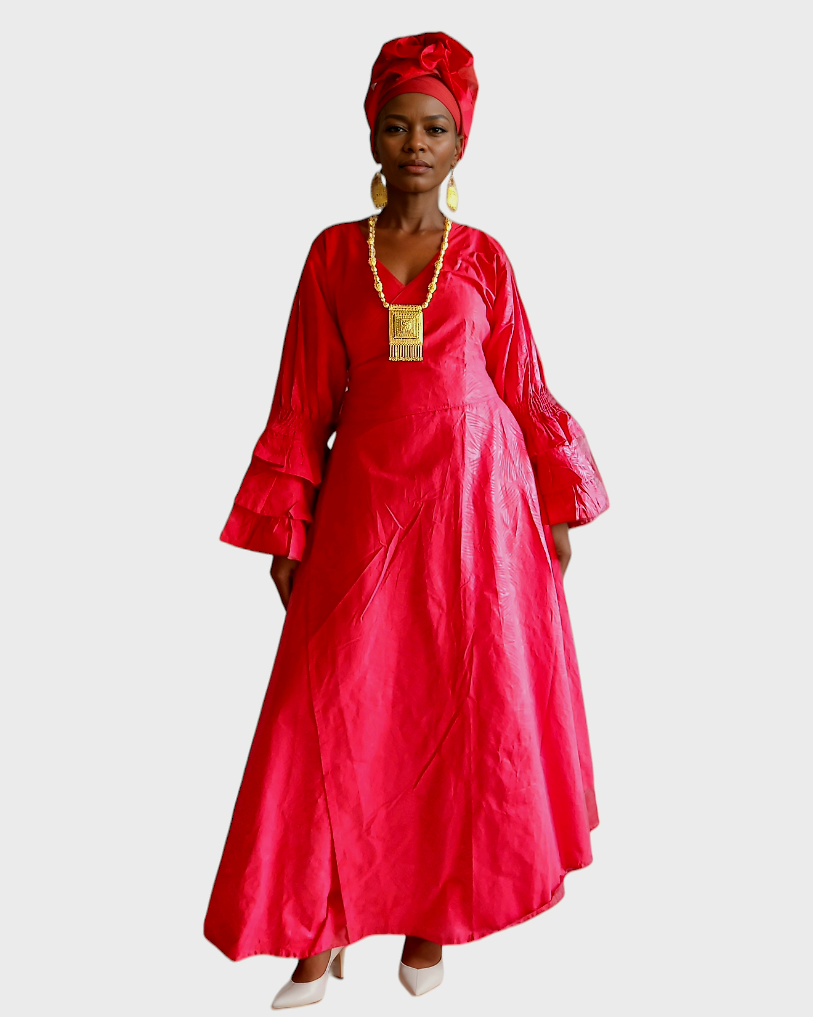Embossed Wrap Dress - 1103
