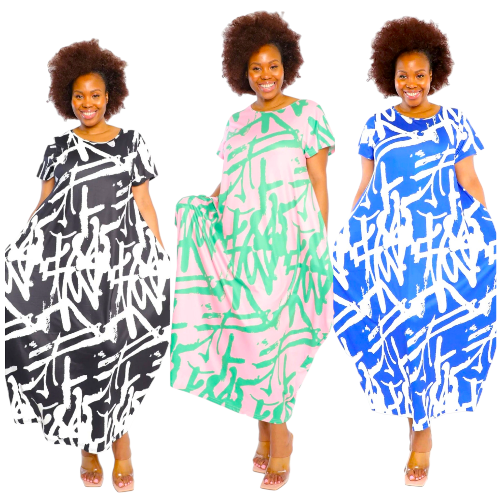 Woman Bubble Dress /Printed