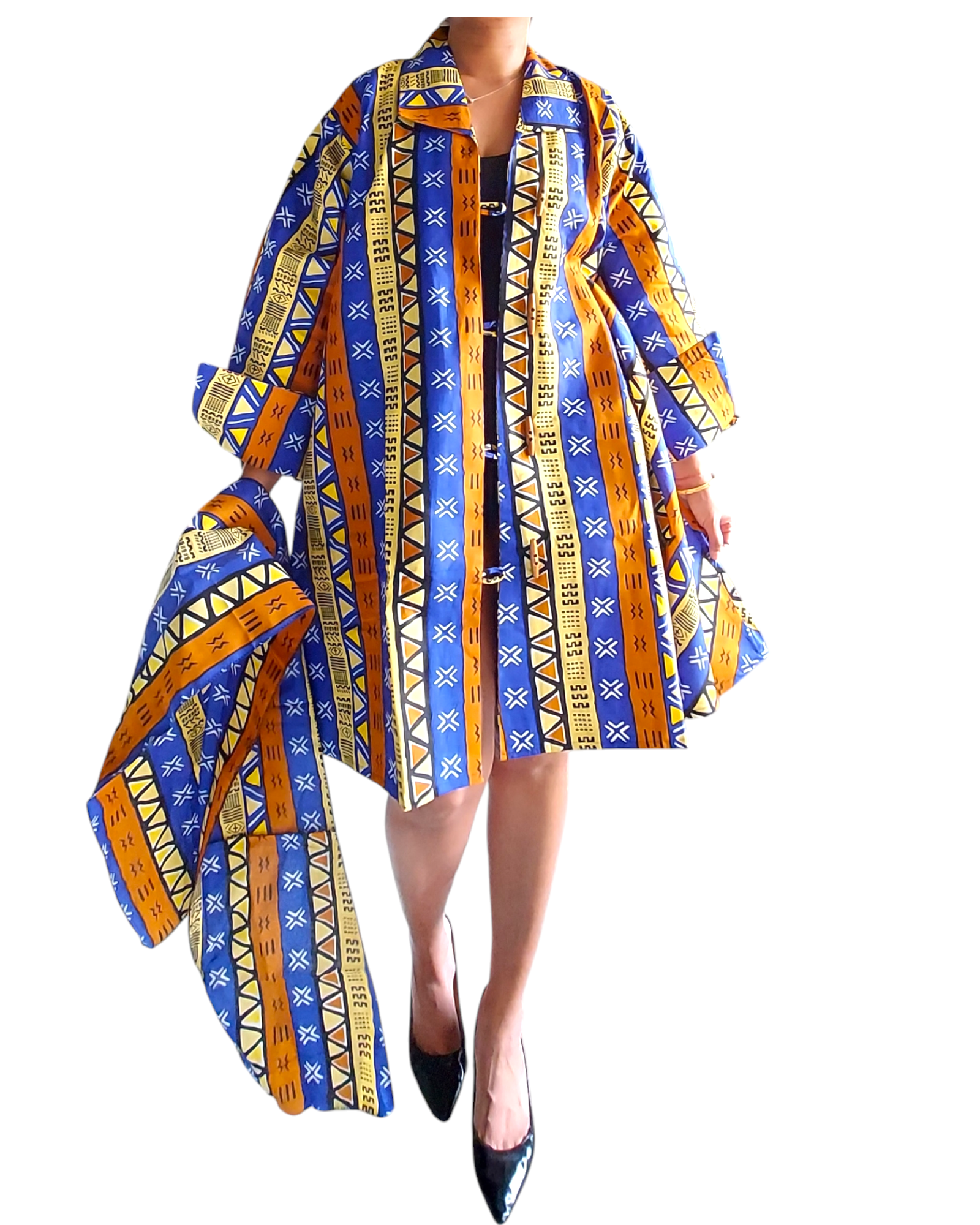 1207- Cotton Short Dress / Blouse With Scarf