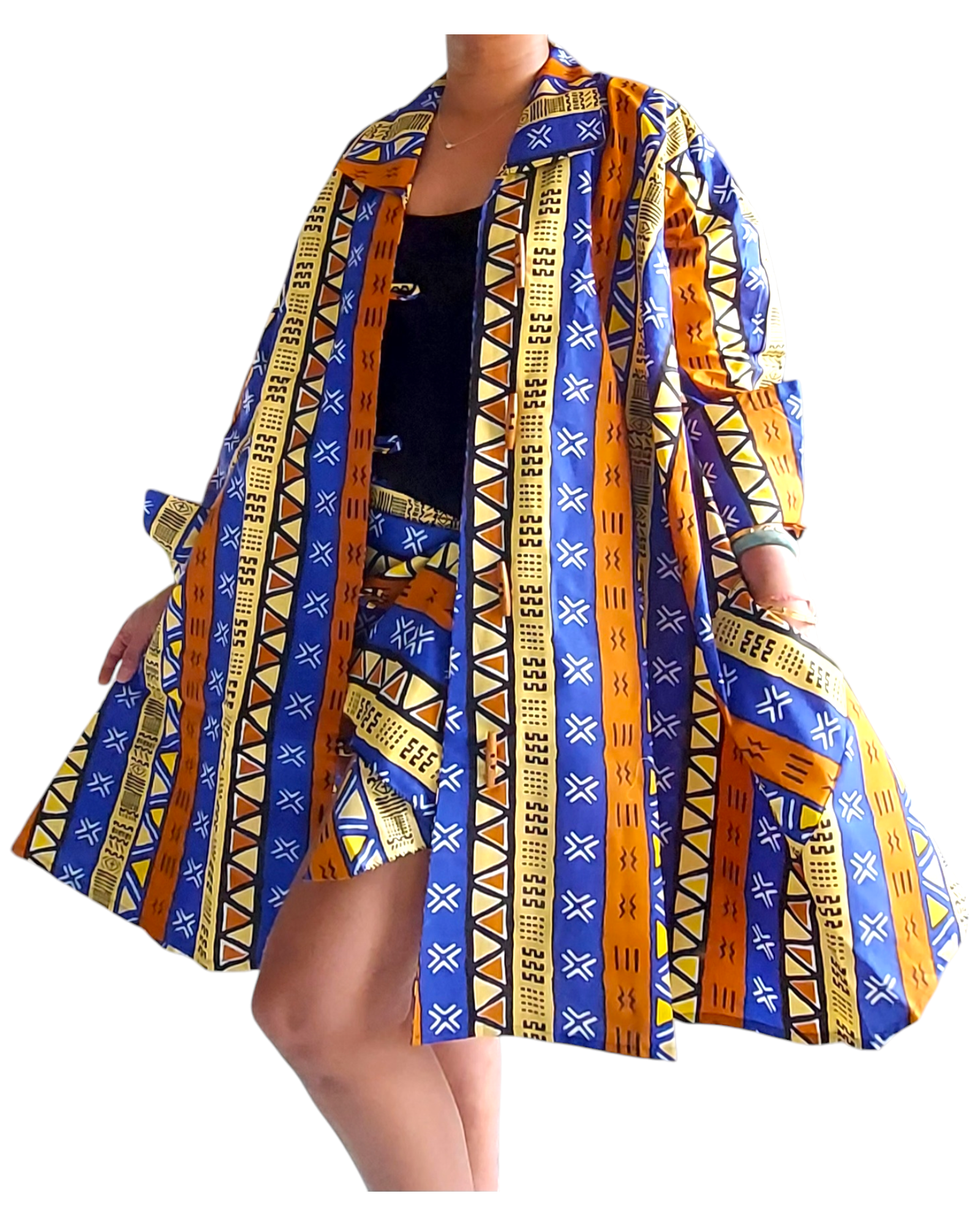 1207- Cotton Short Dress / Blouse With Scarf
