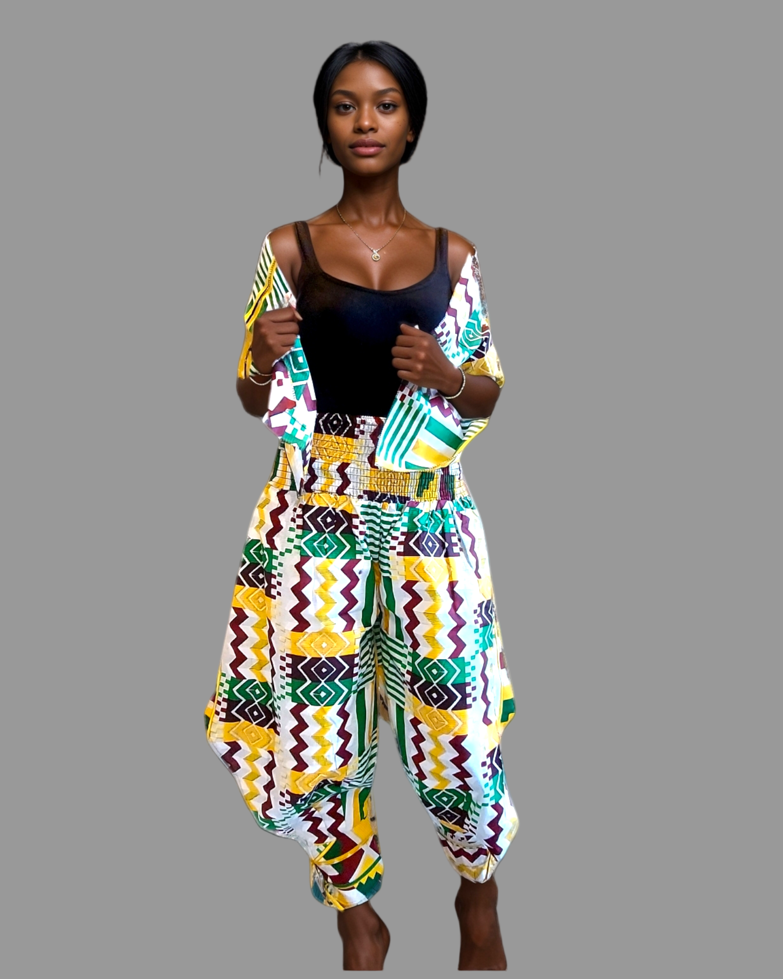 1203-29 Harem Pant & Wrap Blouse
