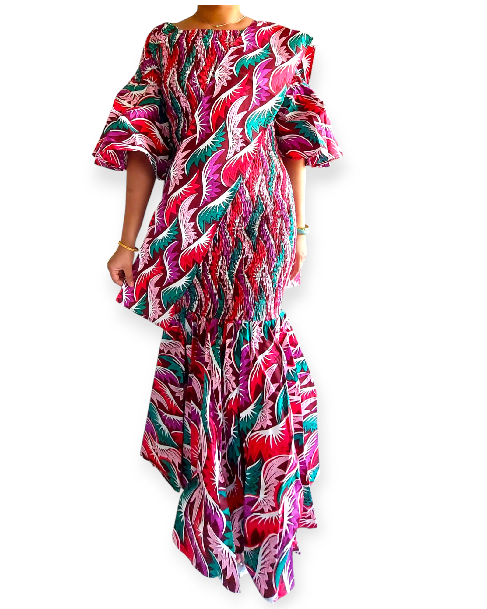 Smock Mermaid Dress - Pink Multi