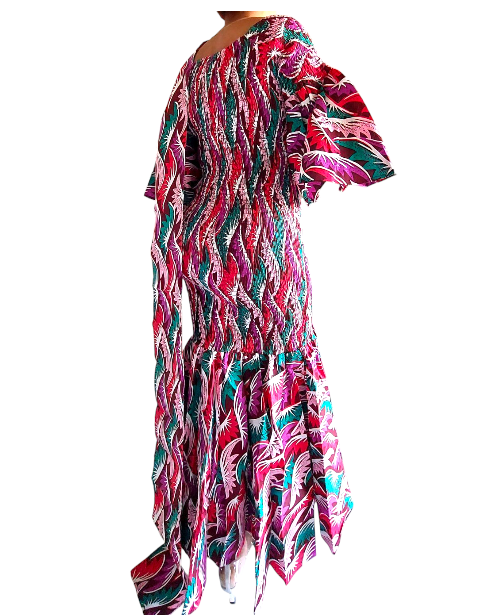 Smock Mermaid Dress - Pink Multi