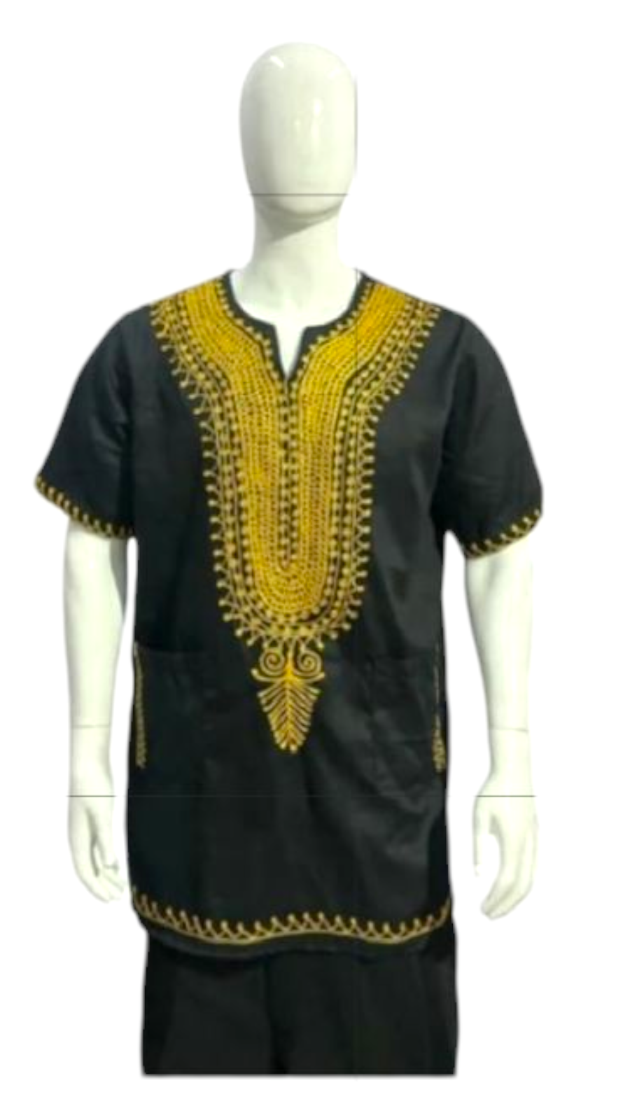 Unisex/ Men/women kurta Embroidery Top - Black