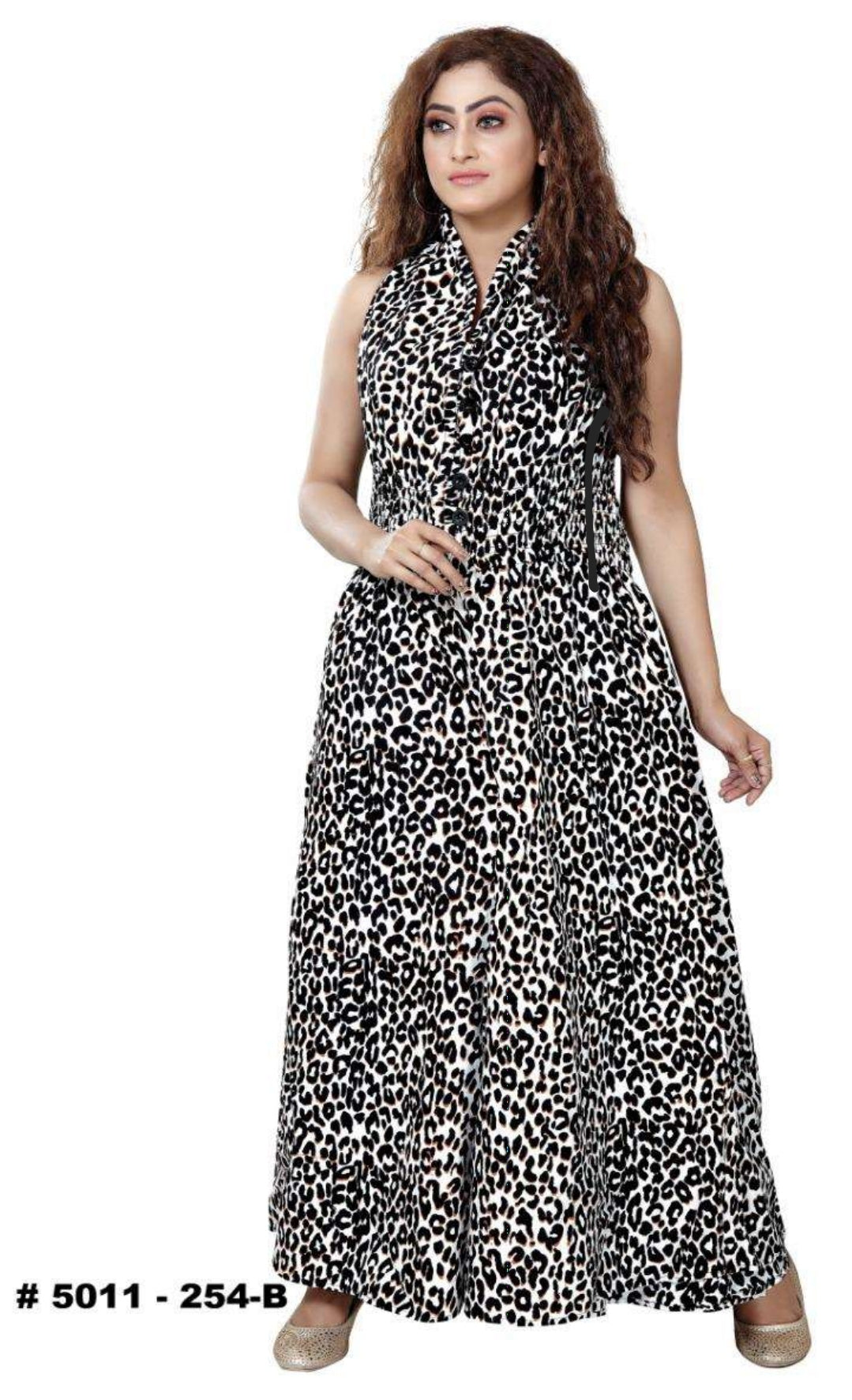 Ladies Jumpsuit / Wide Leg Pants/African Romper - White/black Leopard