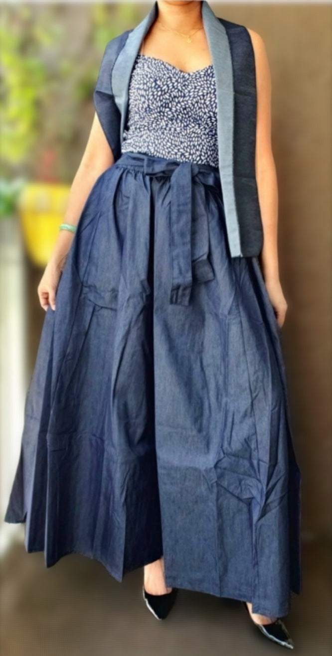 821- All Denim Long Skirt - Reg/Plus