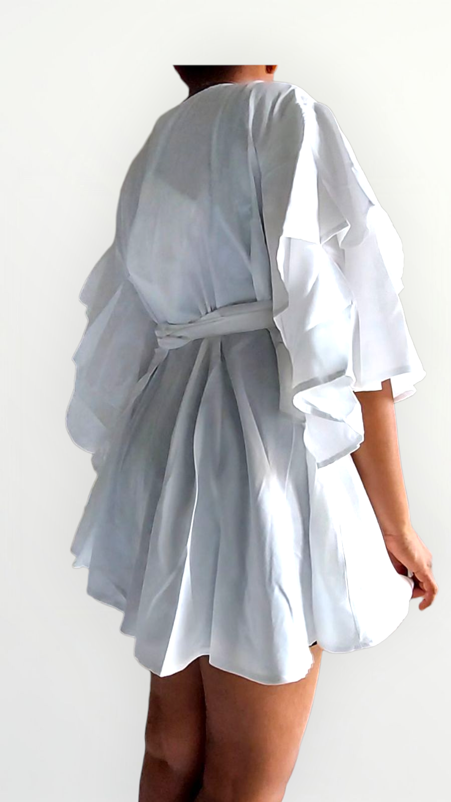 Cotton Wrap Blouse & Long Skirt-TO12/1350 White