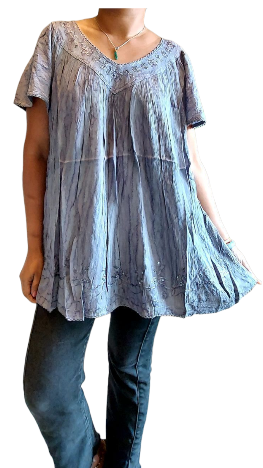 Woman Crinkle Tiedye Blouse