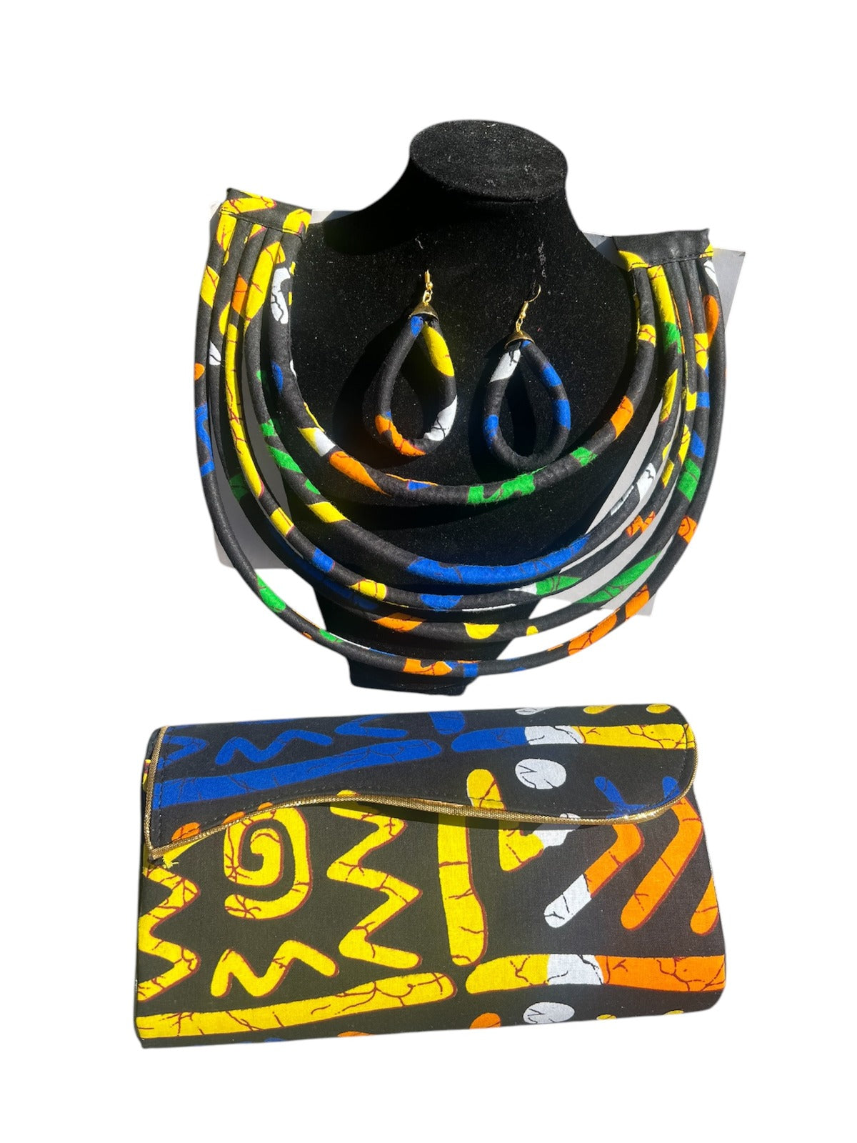 Clutch Bag & Ethnic Necklace Set /African Print /Ankara 2