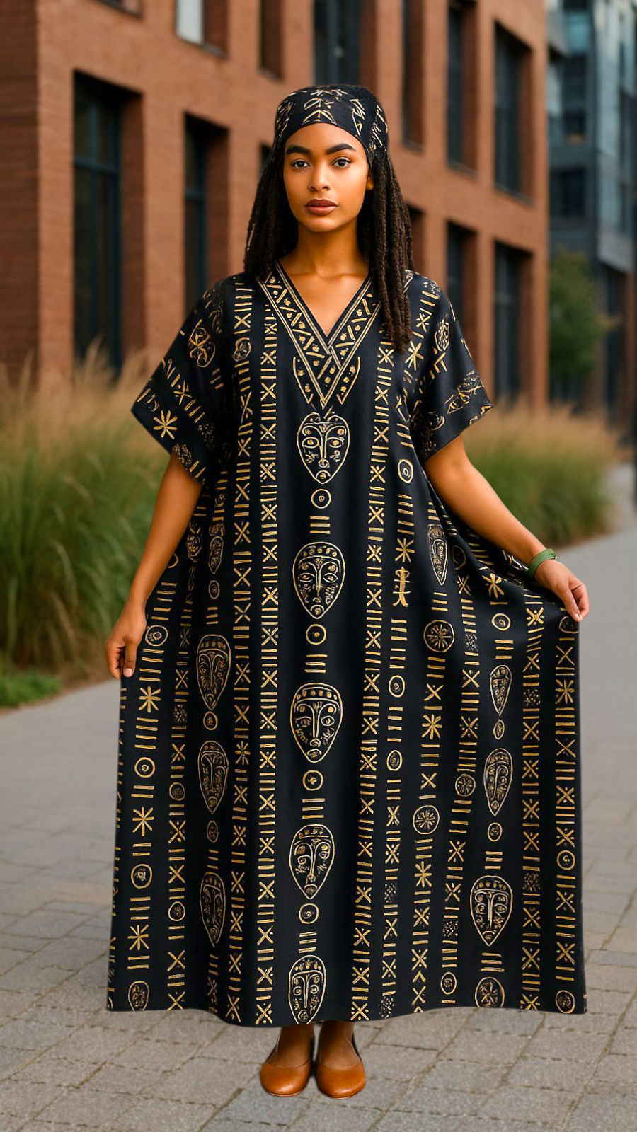 Kaftan Dress / Tribal Print