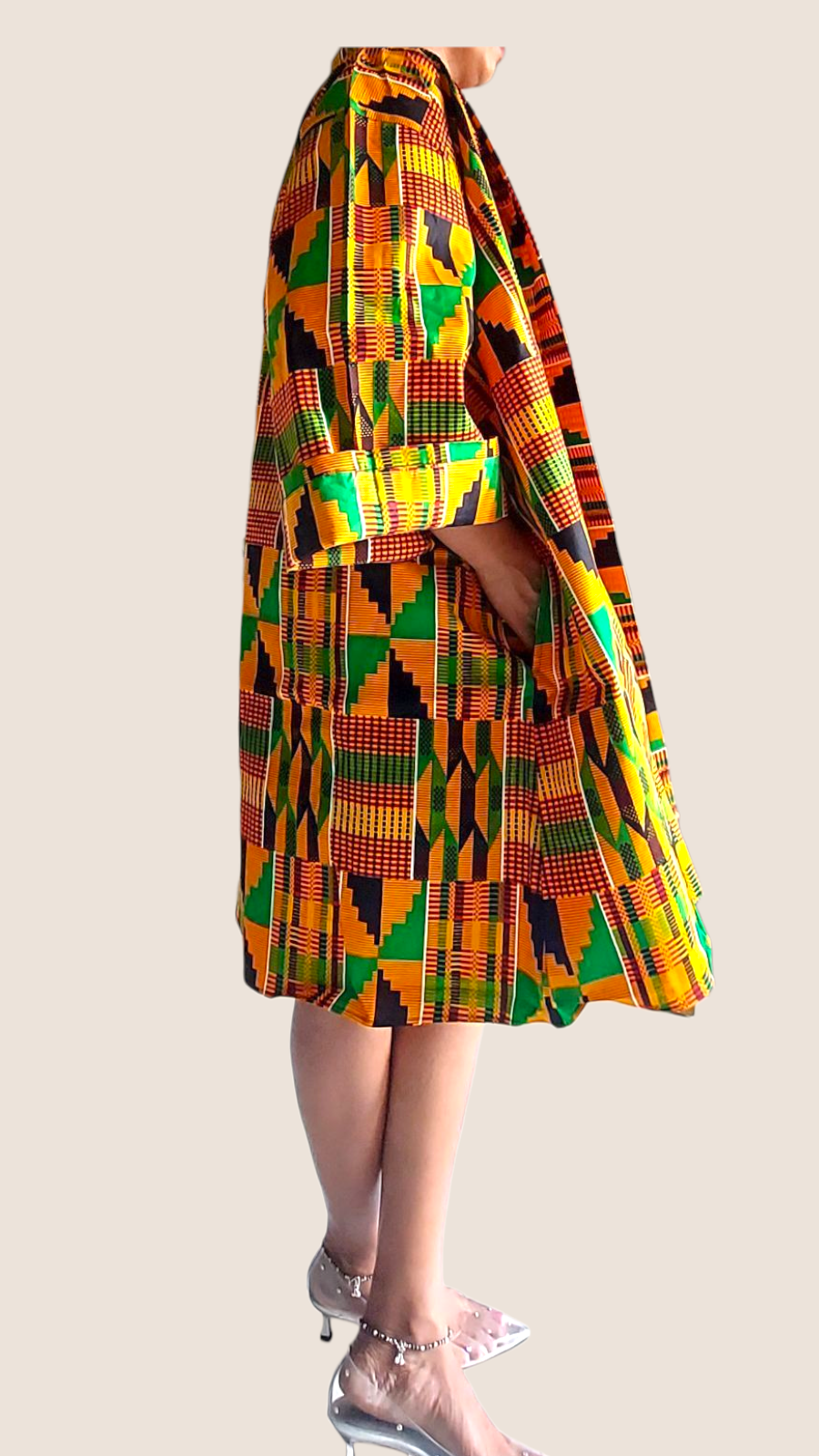 Kimono Shorts Set / Shorts & Kimono / Anarks Print 012 Orange Kente