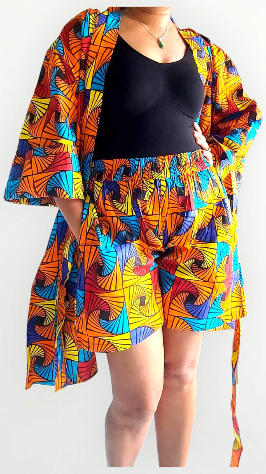 Kimono Shorts Set / Shorts & Kimono / Anarks Print 012 Multi