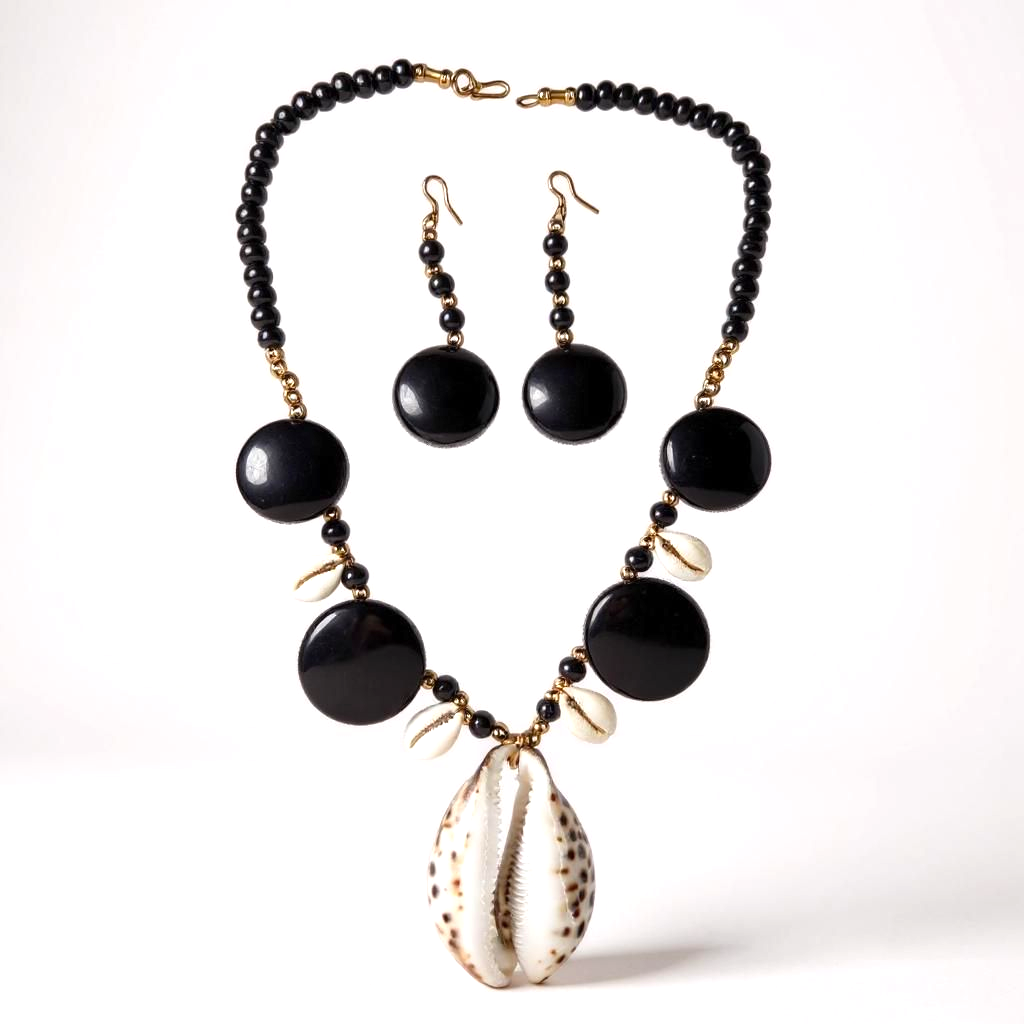 Necklace & Earings Set / Tribal Cowrie Shell
