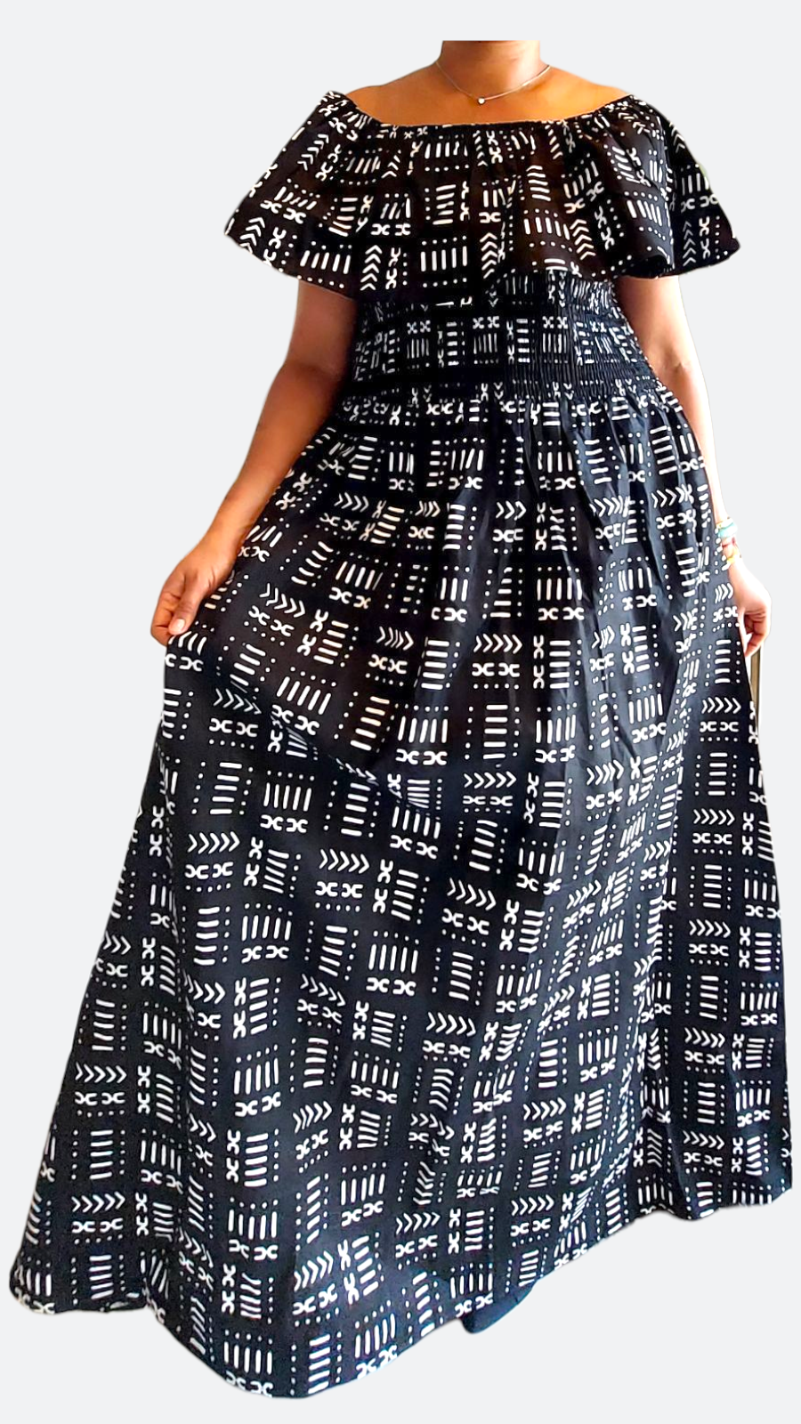 Maxi Dress- Black/White