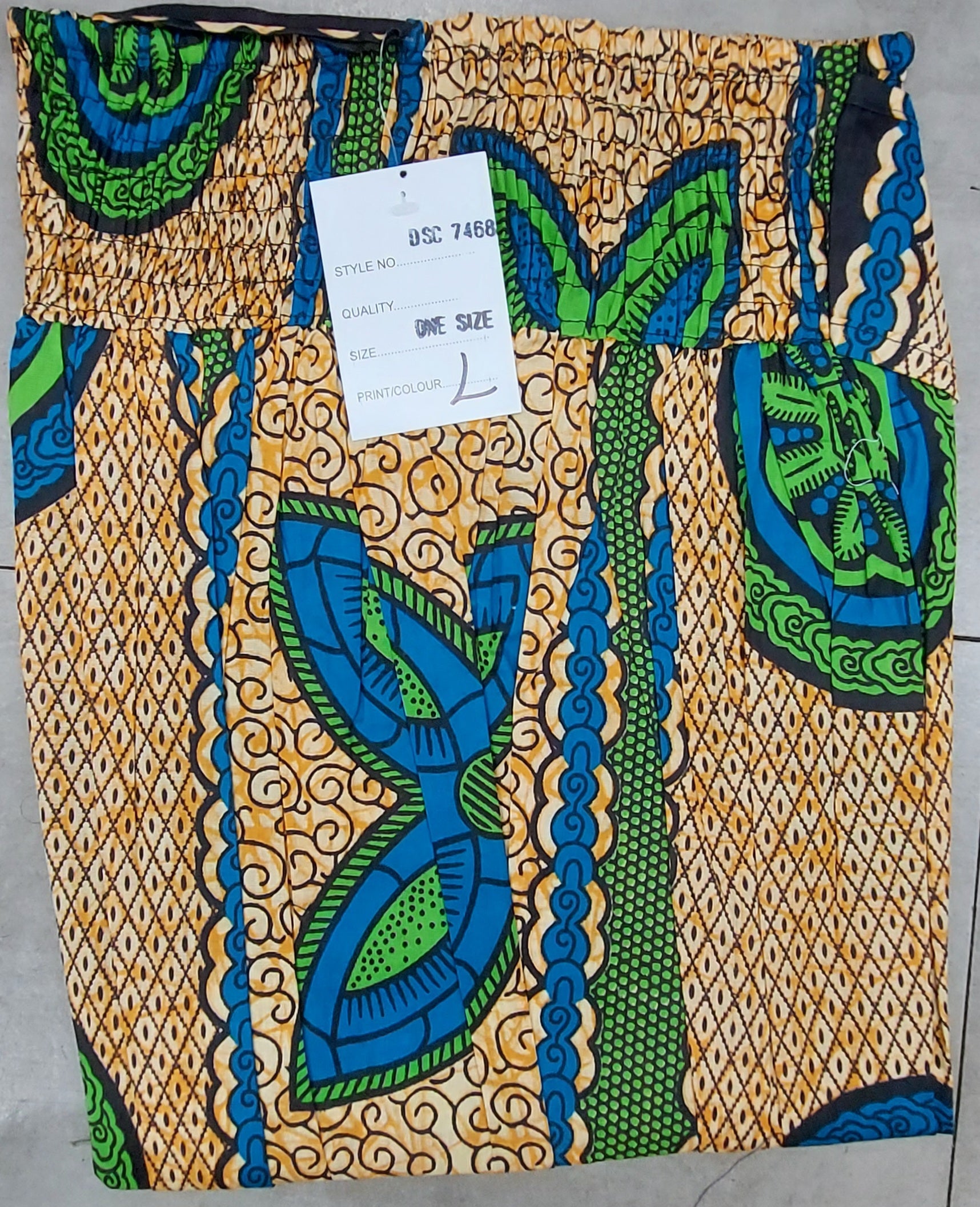 Cotton Printed Skirt - 7468 Blue