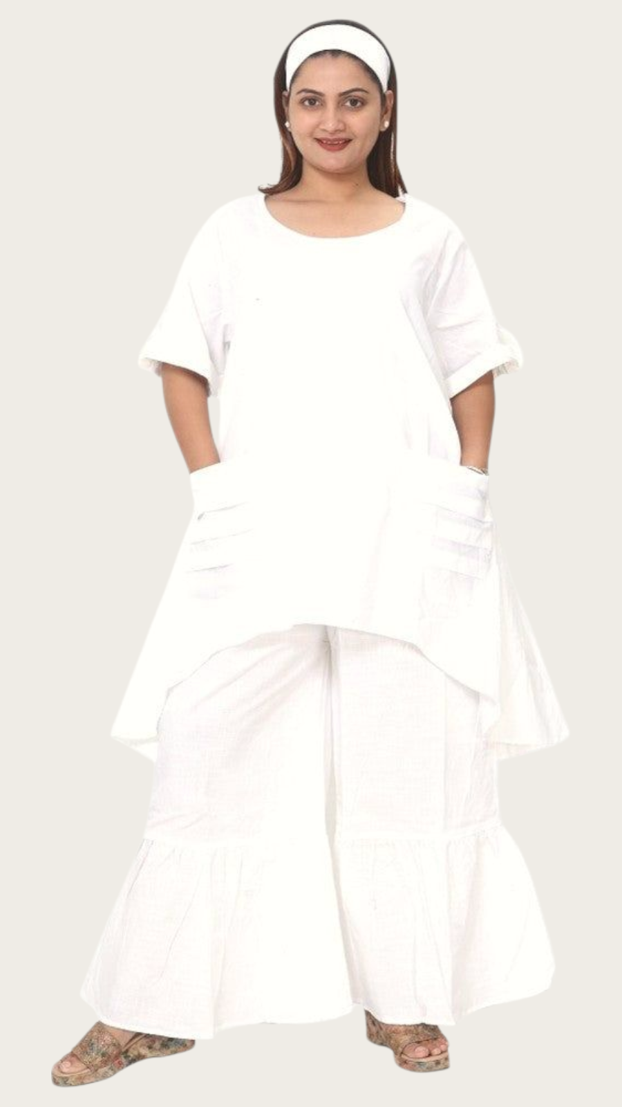 Linen Pant & Blouse Set -7864