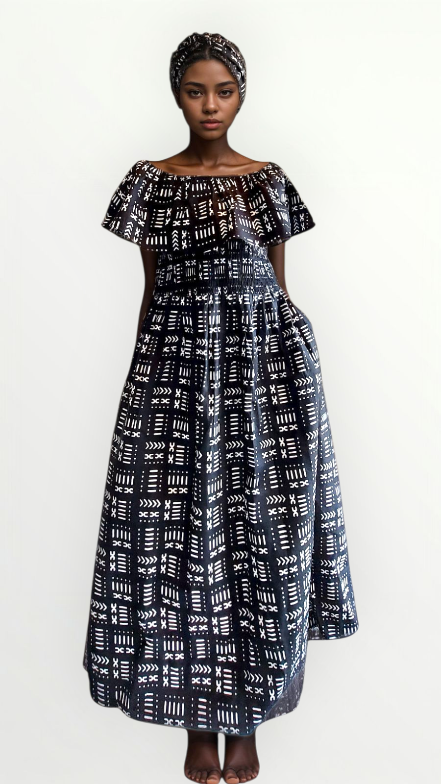 Maxi Dress- Black/White