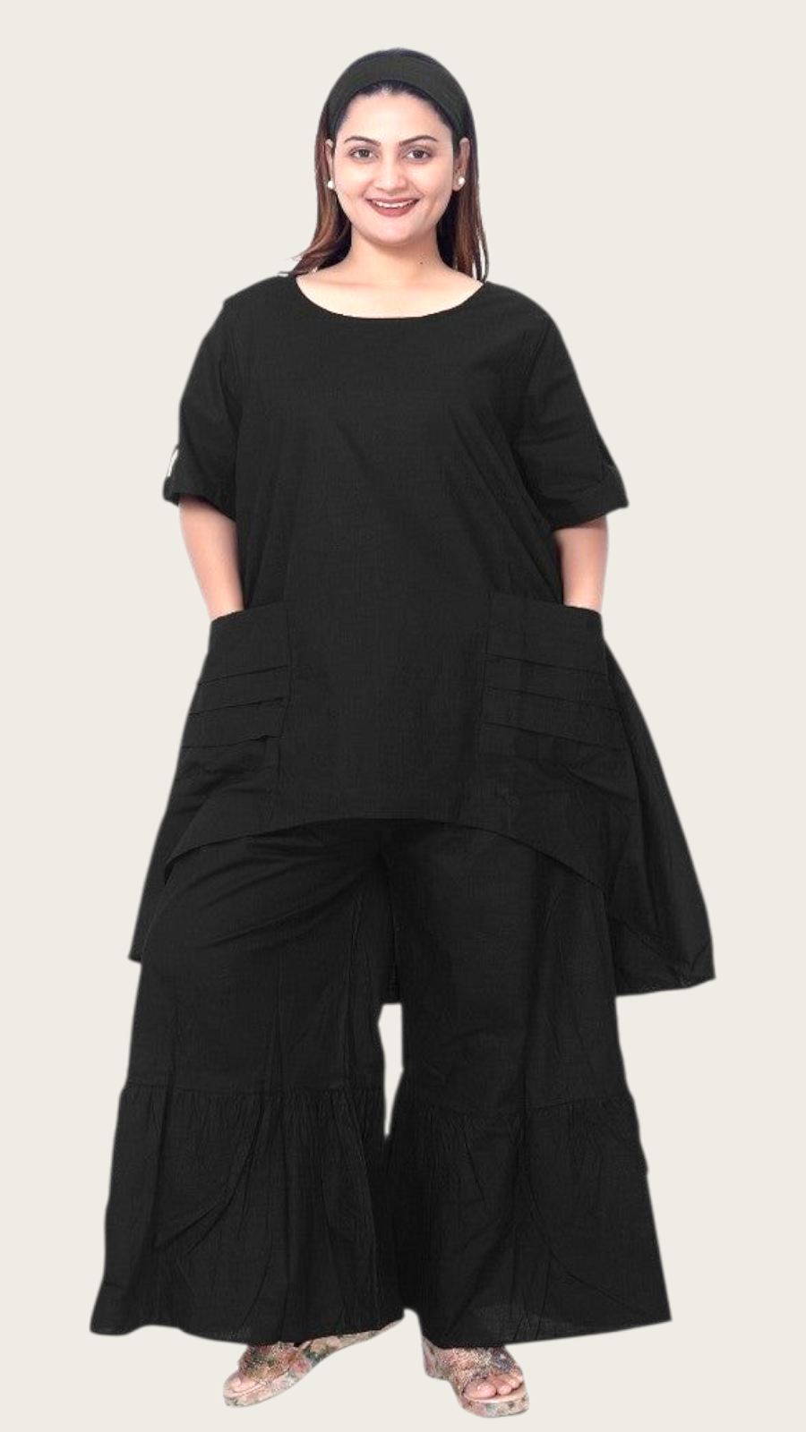 Linen Pant & Blouse Set -7864