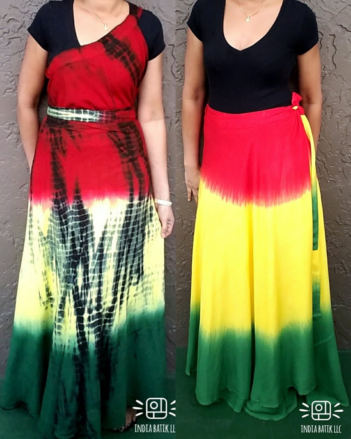 Tie-Dye Wrap Skirt / Rasta- 785