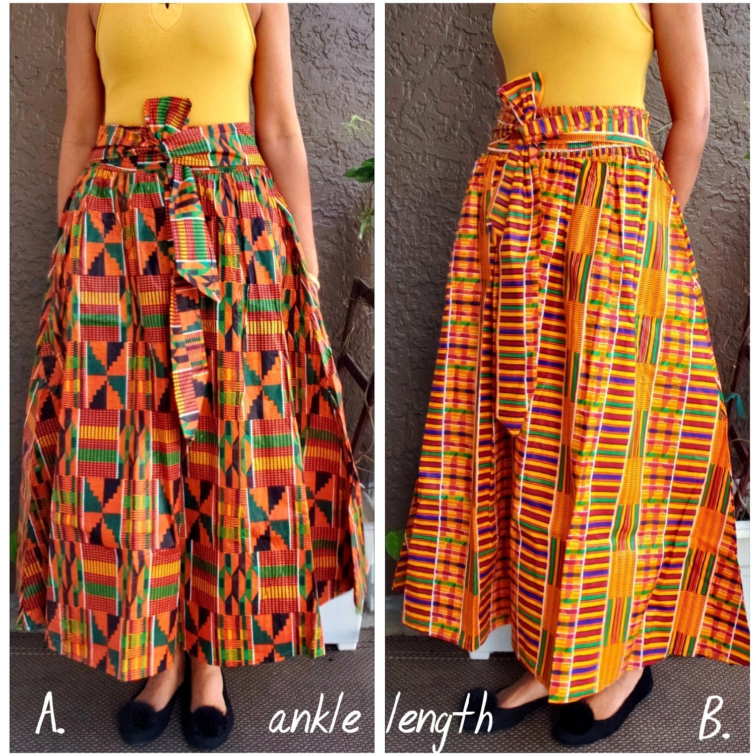 #360- Women Ankle Skirt - Kente Print