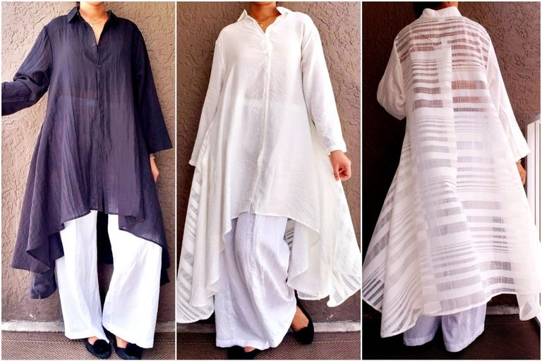 #AA18-666CW  LONG HIGH/ LOW KURTA BLOUSE