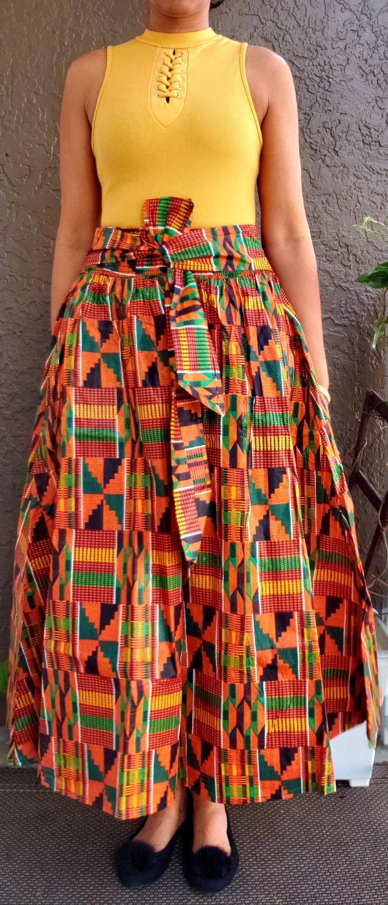 #360- Women Ankle Skirt - Kente Print