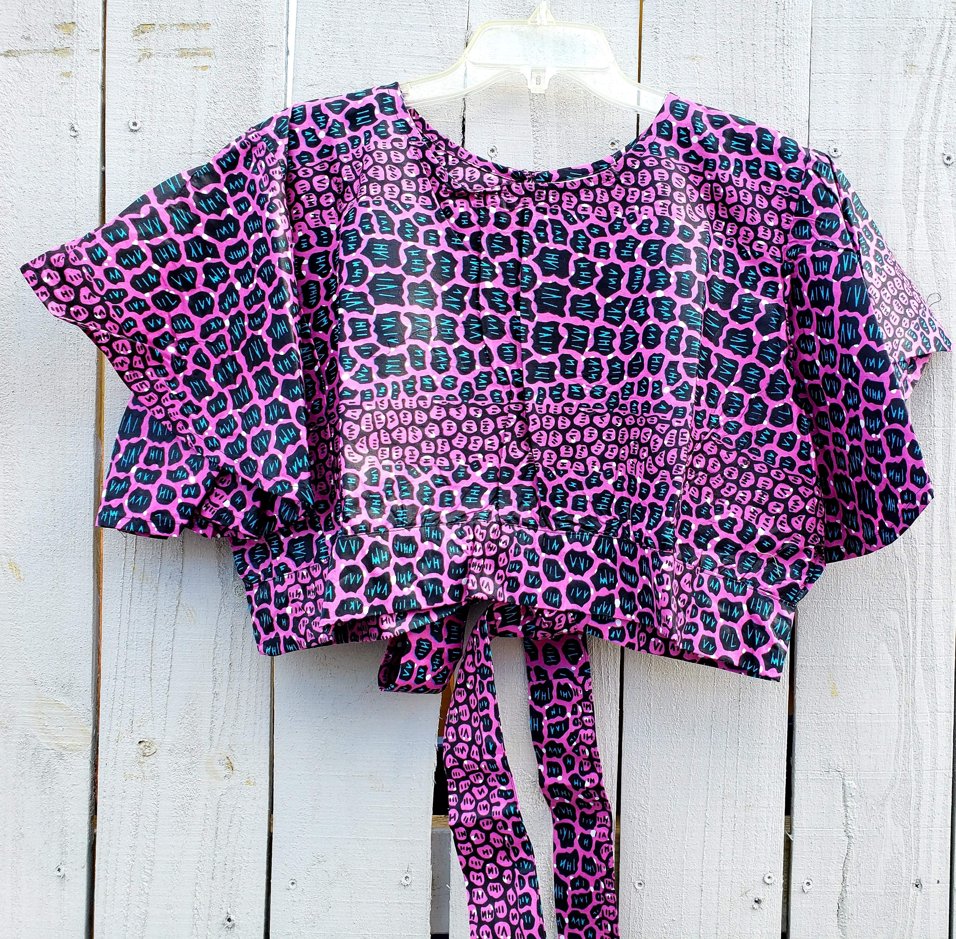 Crop Top/Printed/Purple-2037