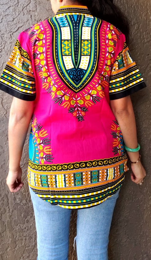 #586- Unisex Button Down Shirt- Dashiki