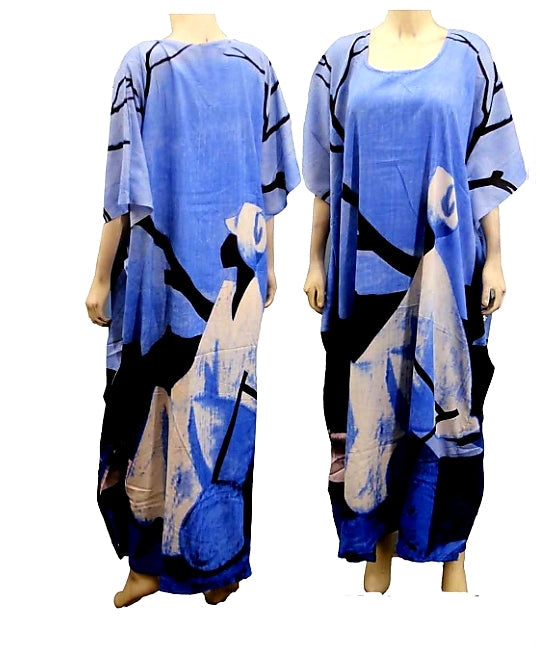 1367- Women Tribal Hand Painted Kaftan Dress