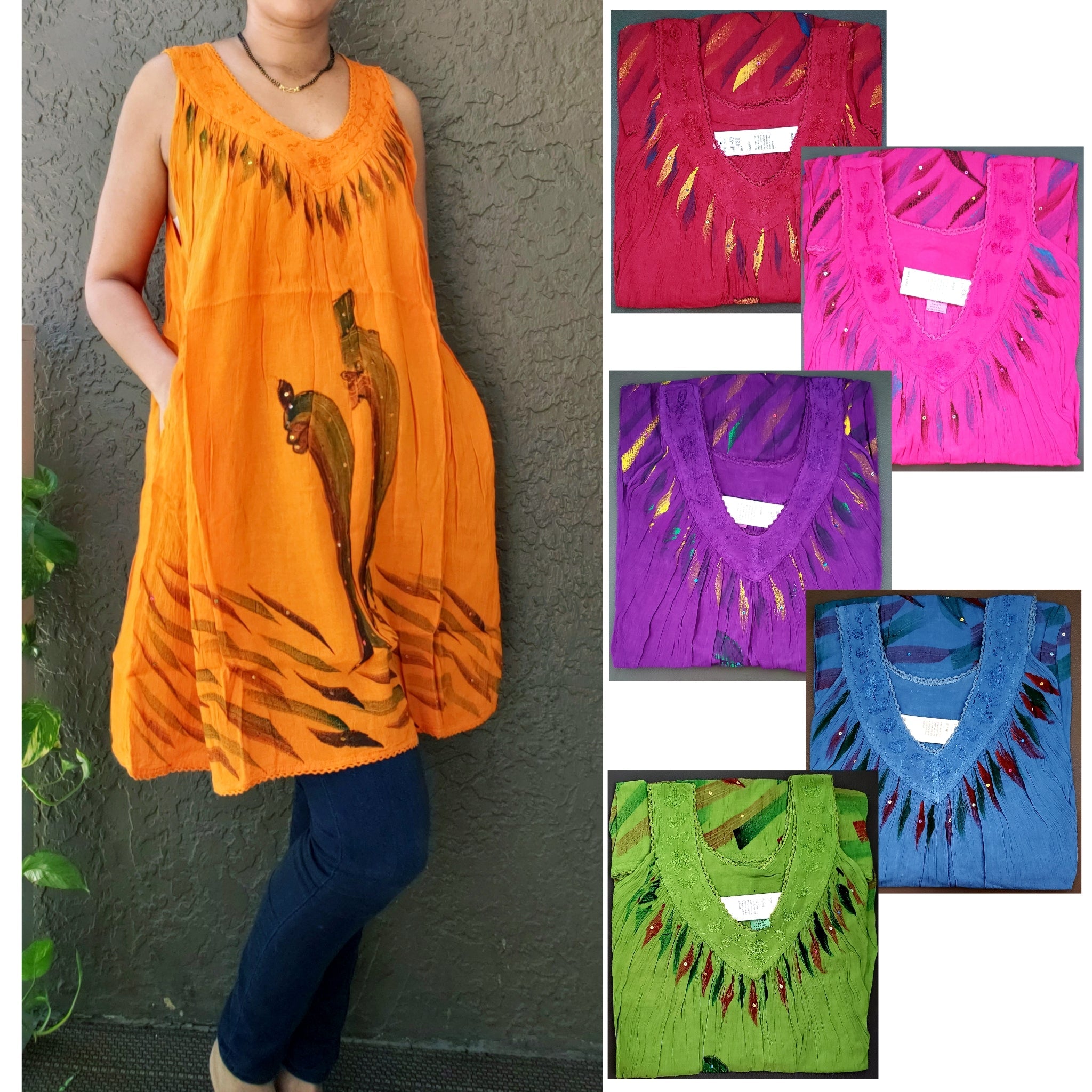 Sun  Dress/ Top/ Beach Coverup  - Dolphin Art