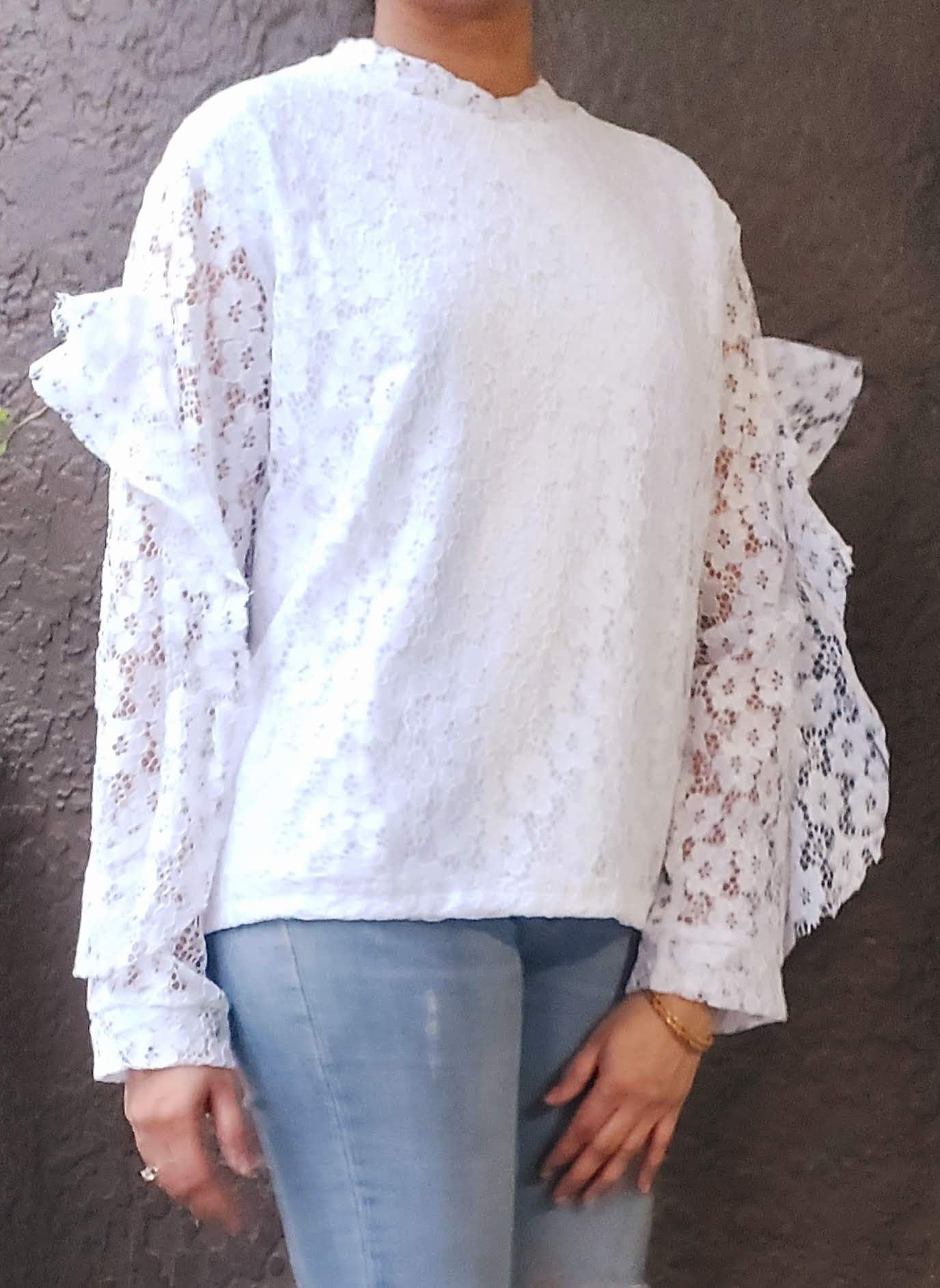 Ladie's Lace Blouse/ Long Sleeves