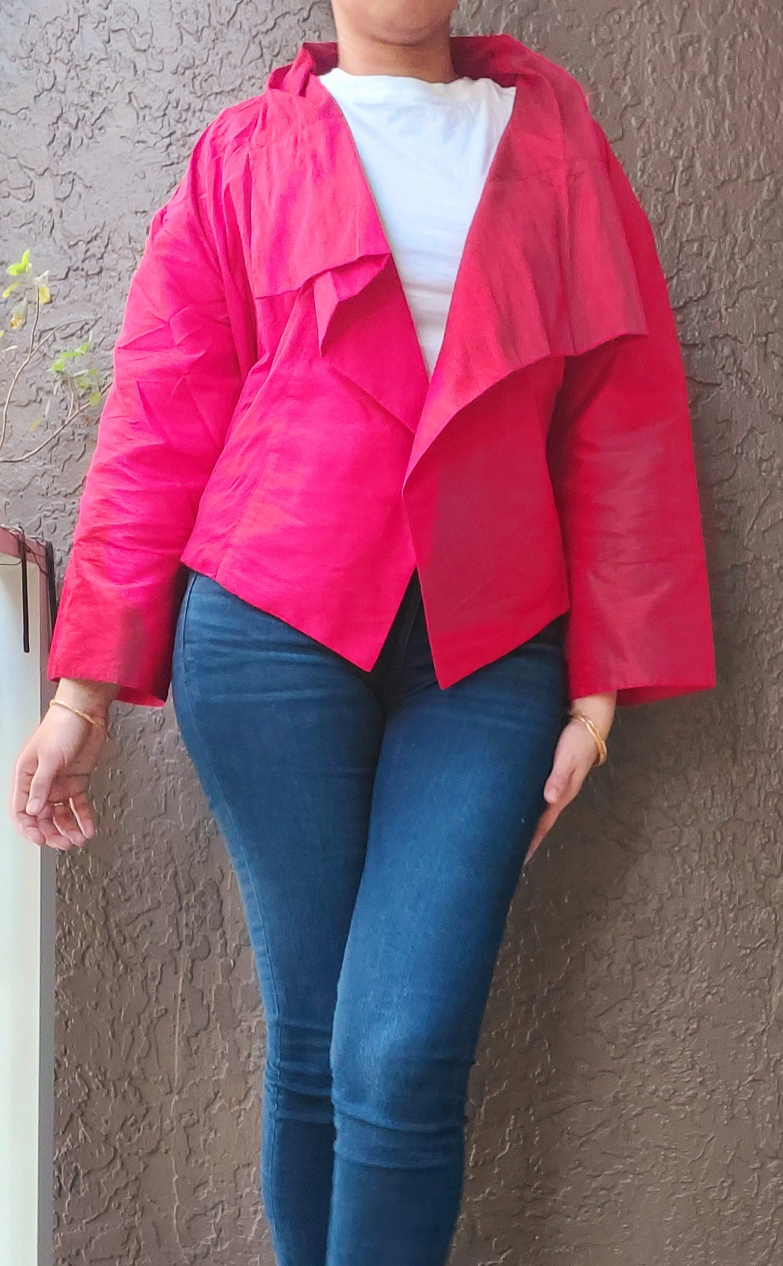 Faux Silk Crop Jacket/Blazer 20651