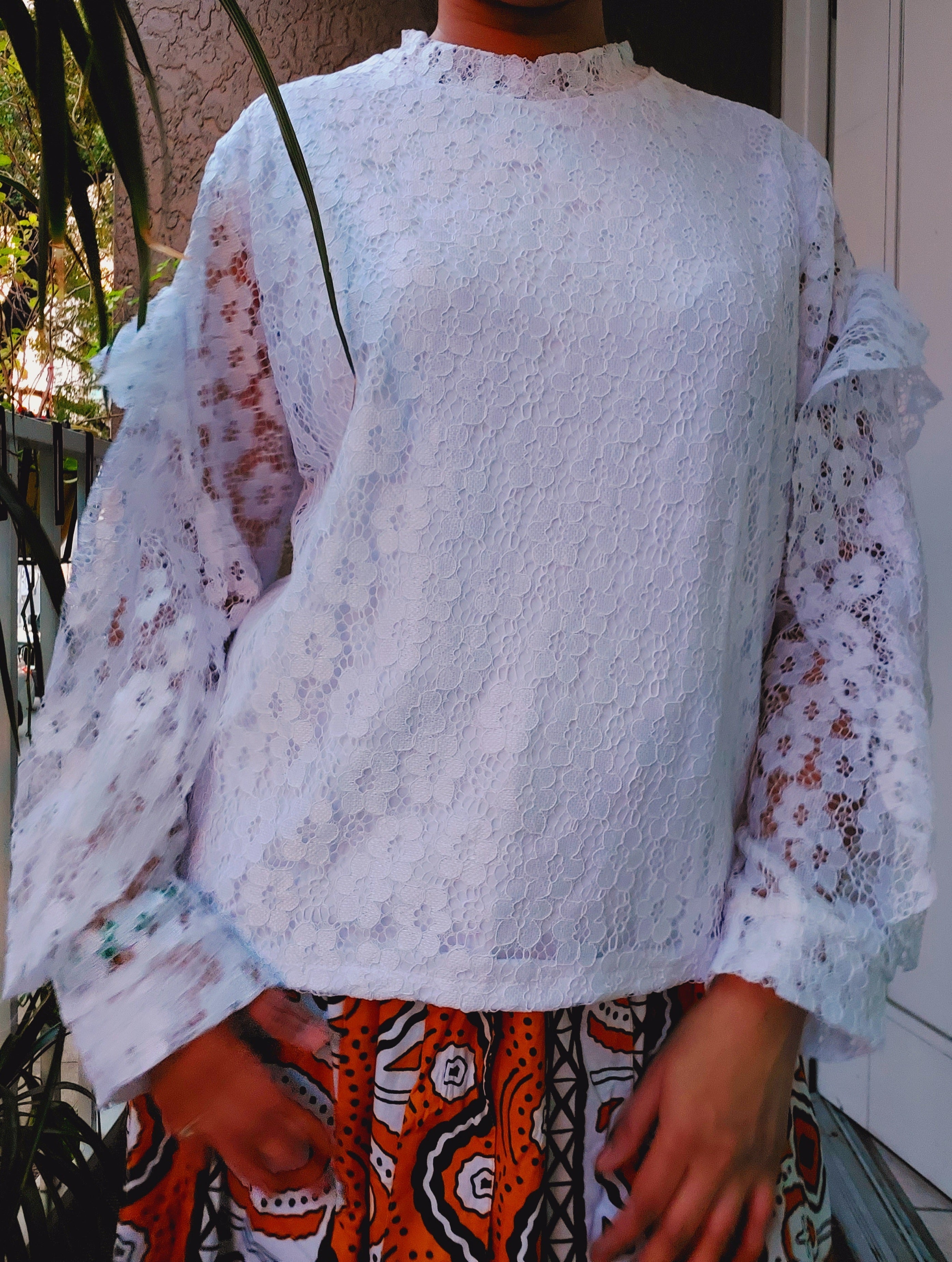 Ladie's Lace Blouse/ Long Sleeves