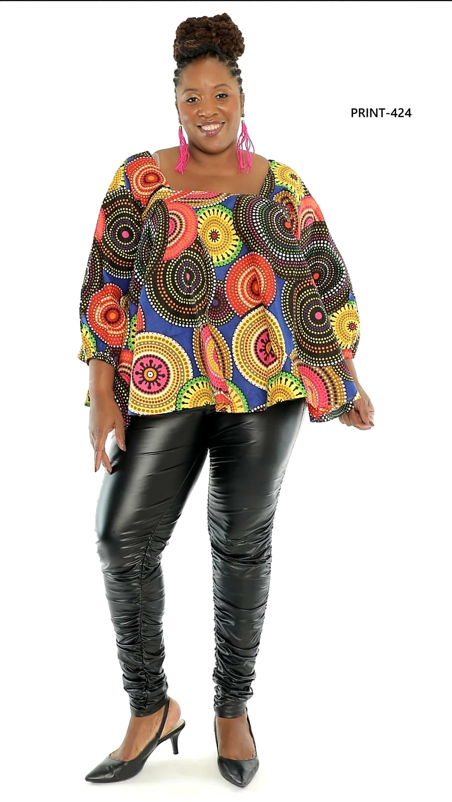 7567- Women Printed Blouse - Multi Color 424