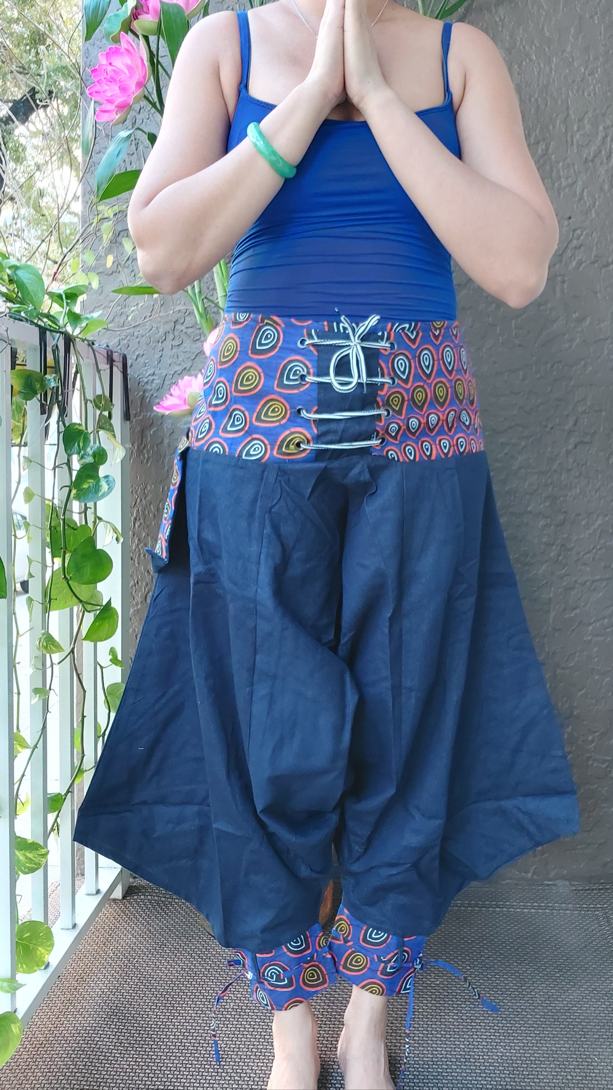 Harem Pants/ Yoga pants /Hippie Boho Pants - Blue Denim