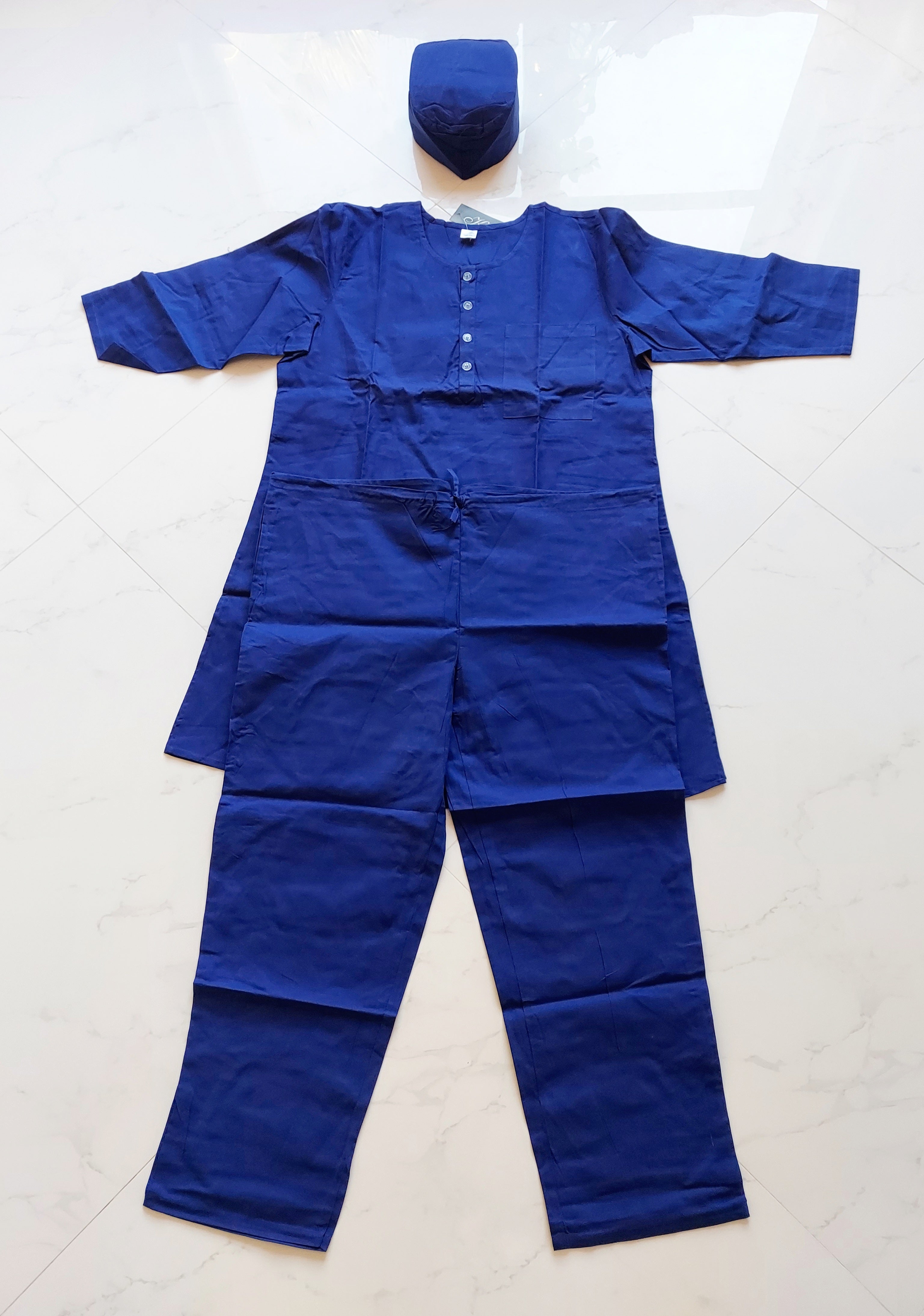 Men's Long Cotton Pant Sets /Solid Color - 440