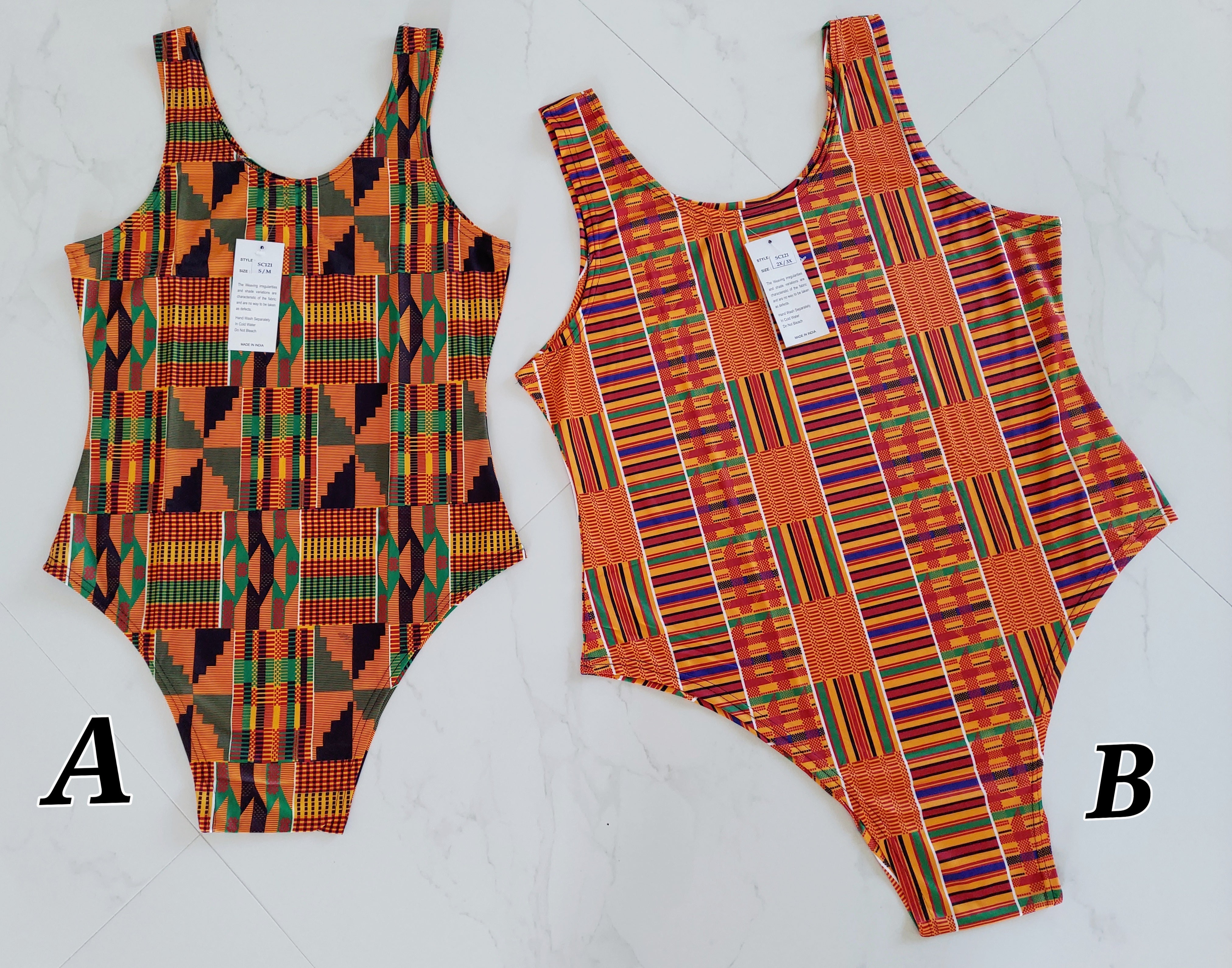 One Piece Swimsuit/ Top / African Kente Print