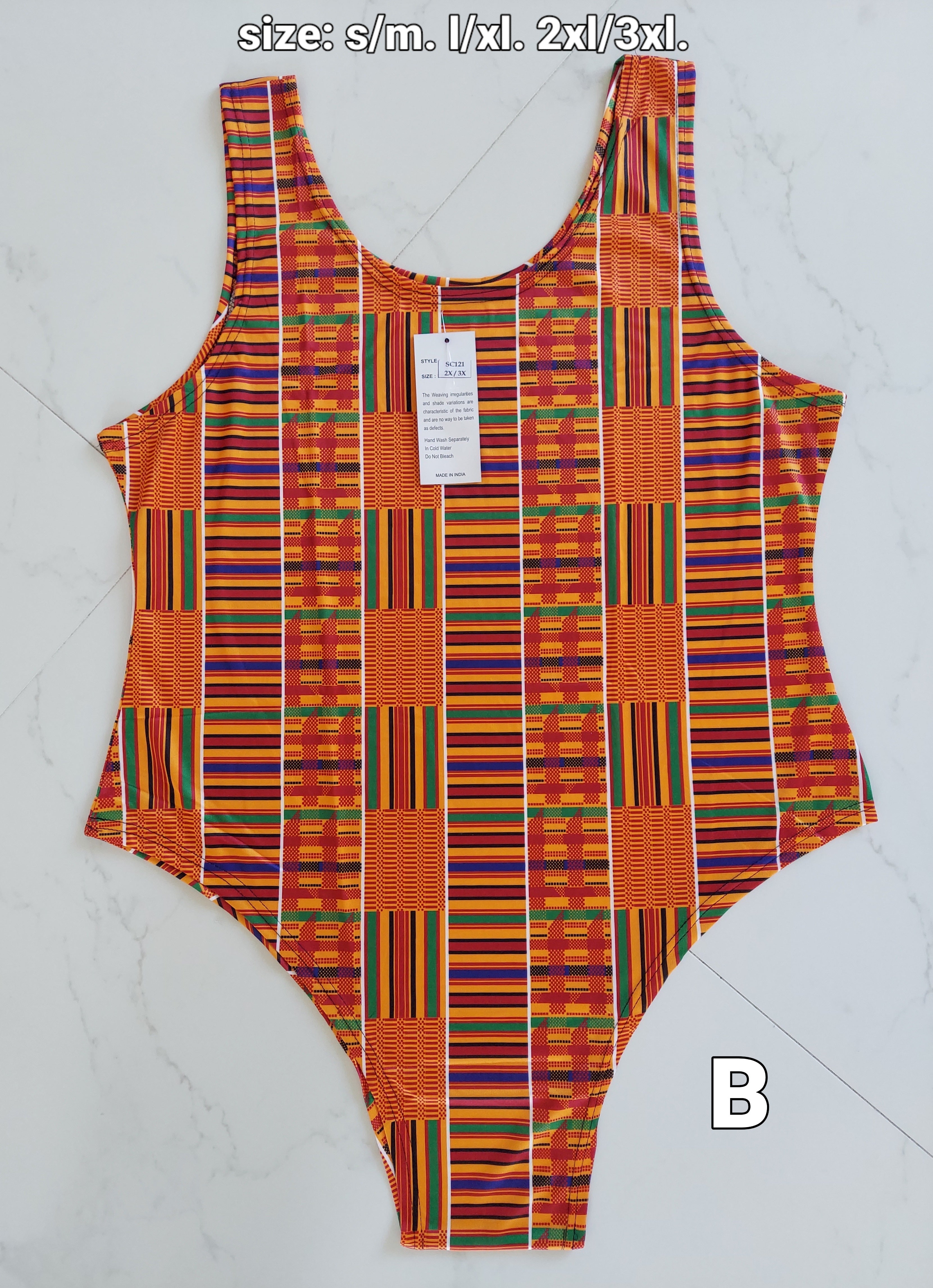 One Piece Swimsuit/ Top / African Kente Print