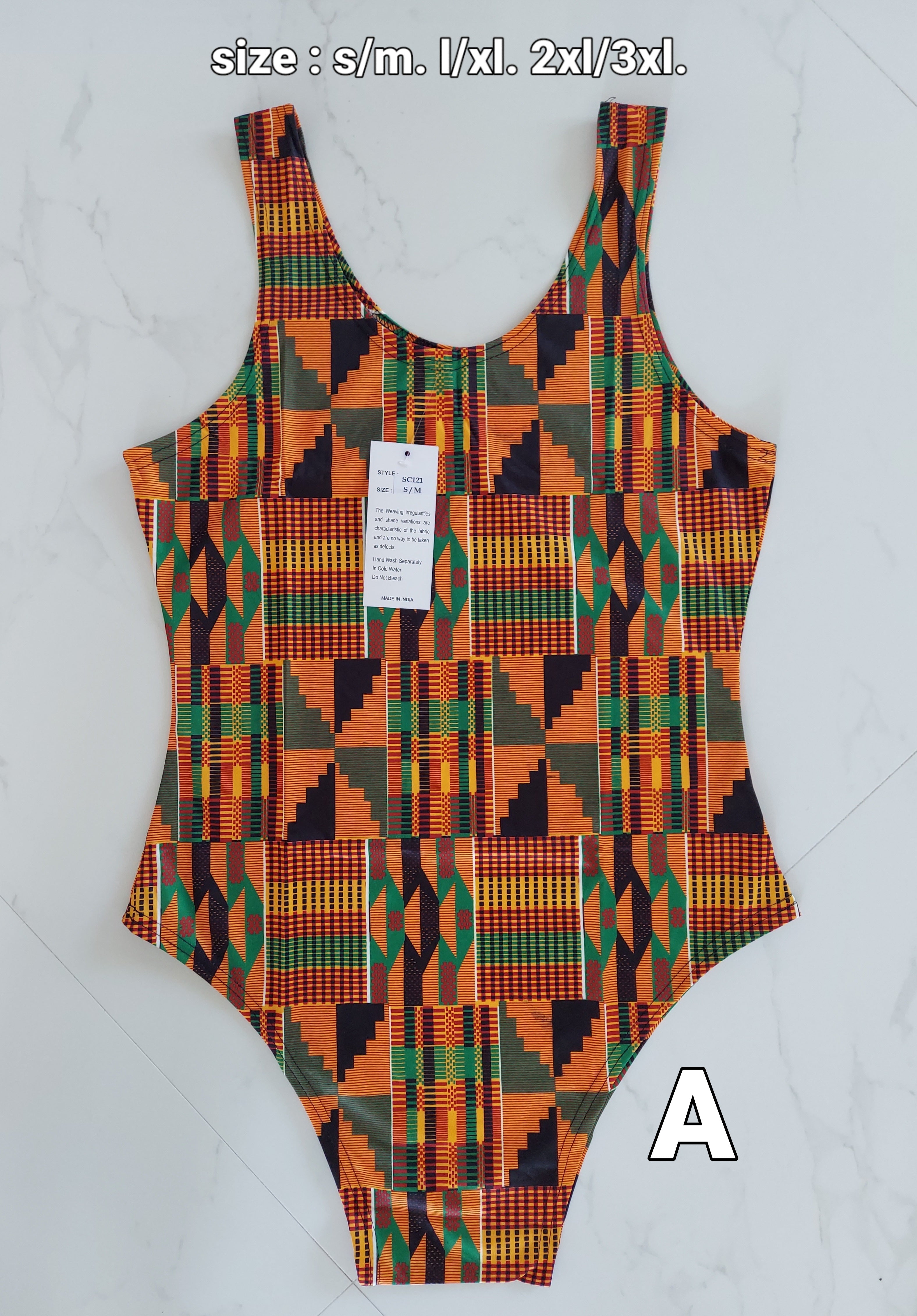 One Piece Swimsuit/ Top / African Kente Print