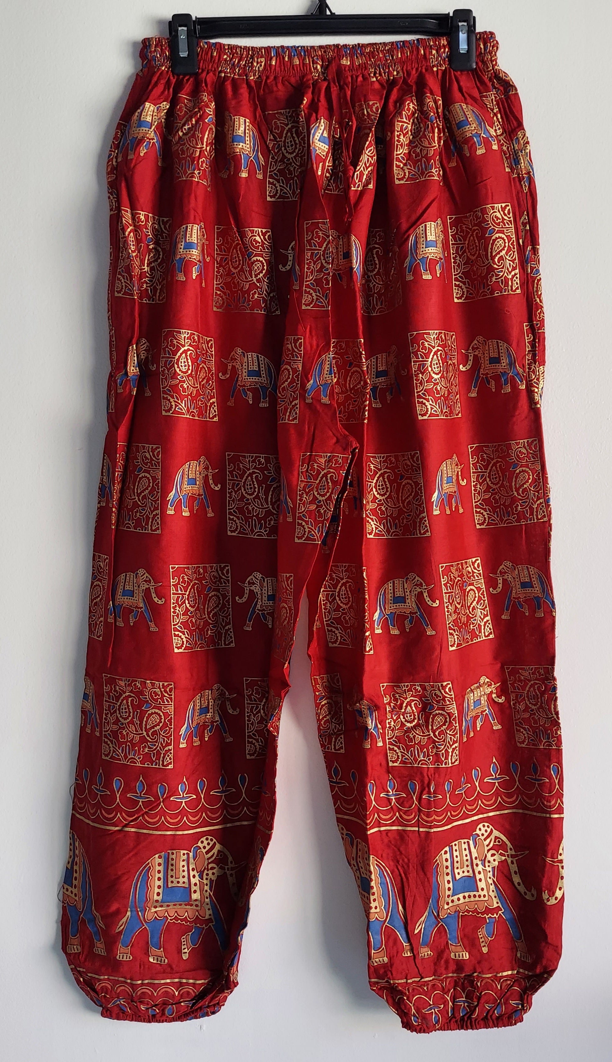 Long Harem Yoga Pant/ Embossed Elephant Print